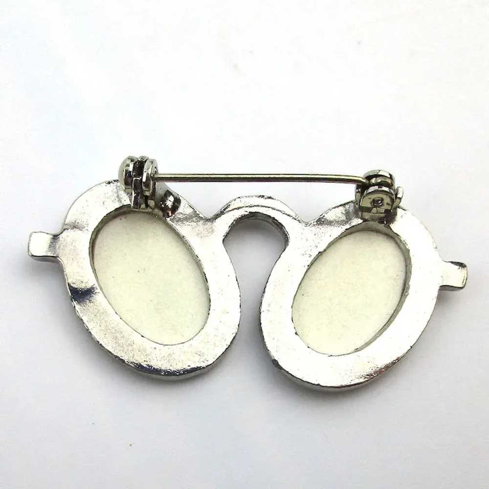 1960s Lenticular Googly Eye Eyeglasses Pin Brooch - image 7
