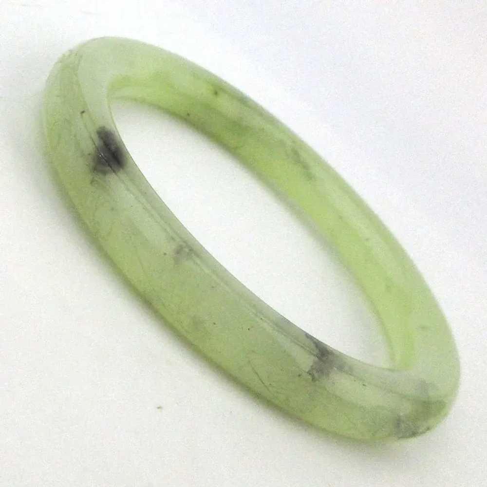 Carved Peking Glass Bangle Bracelet - Looks Just … - image 4