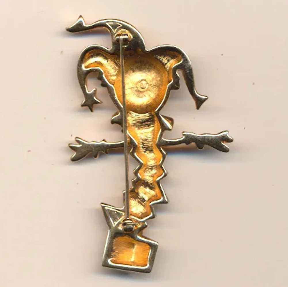 Vintage Swarovski Enamel Jack-in-the-Box Pin Broo… - image 3