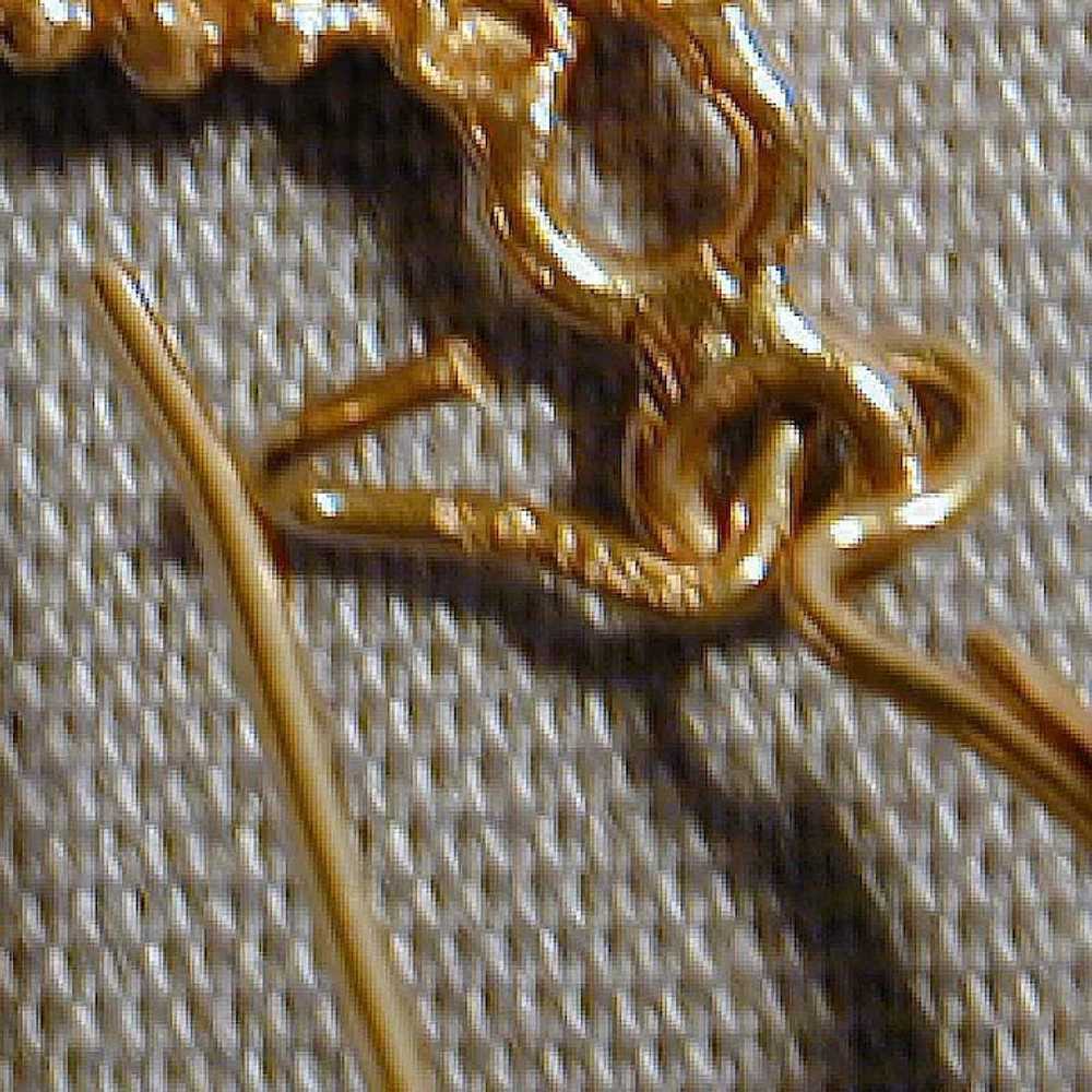 Estate 14K Gold Carved Cameo Shell Dangle Earrings - image 5
