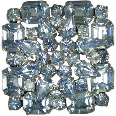 Vintage WEISS Blue Crystal Rhinestone Pin