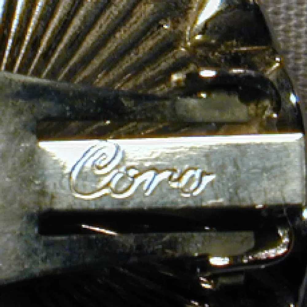 Vintage CORO Big Faux Pearl w/ Rhinestones Clip E… - image 3