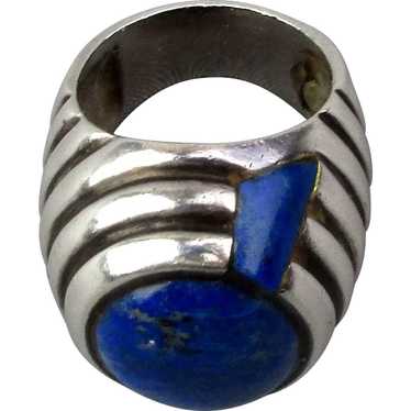 Superb Big Heavy Sterling Silver Lapis Ring from … - image 1