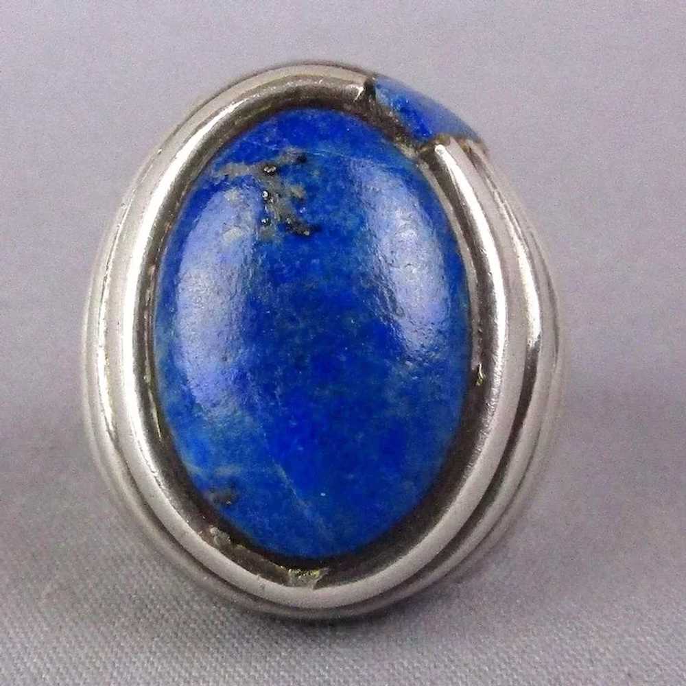 Superb Big Heavy Sterling Silver Lapis Ring from … - image 2