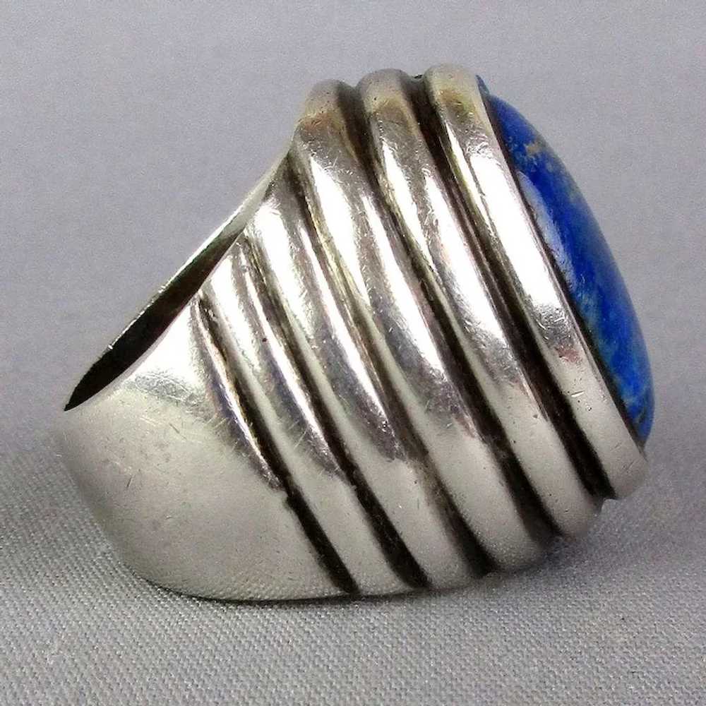 Superb Big Heavy Sterling Silver Lapis Ring from … - image 3