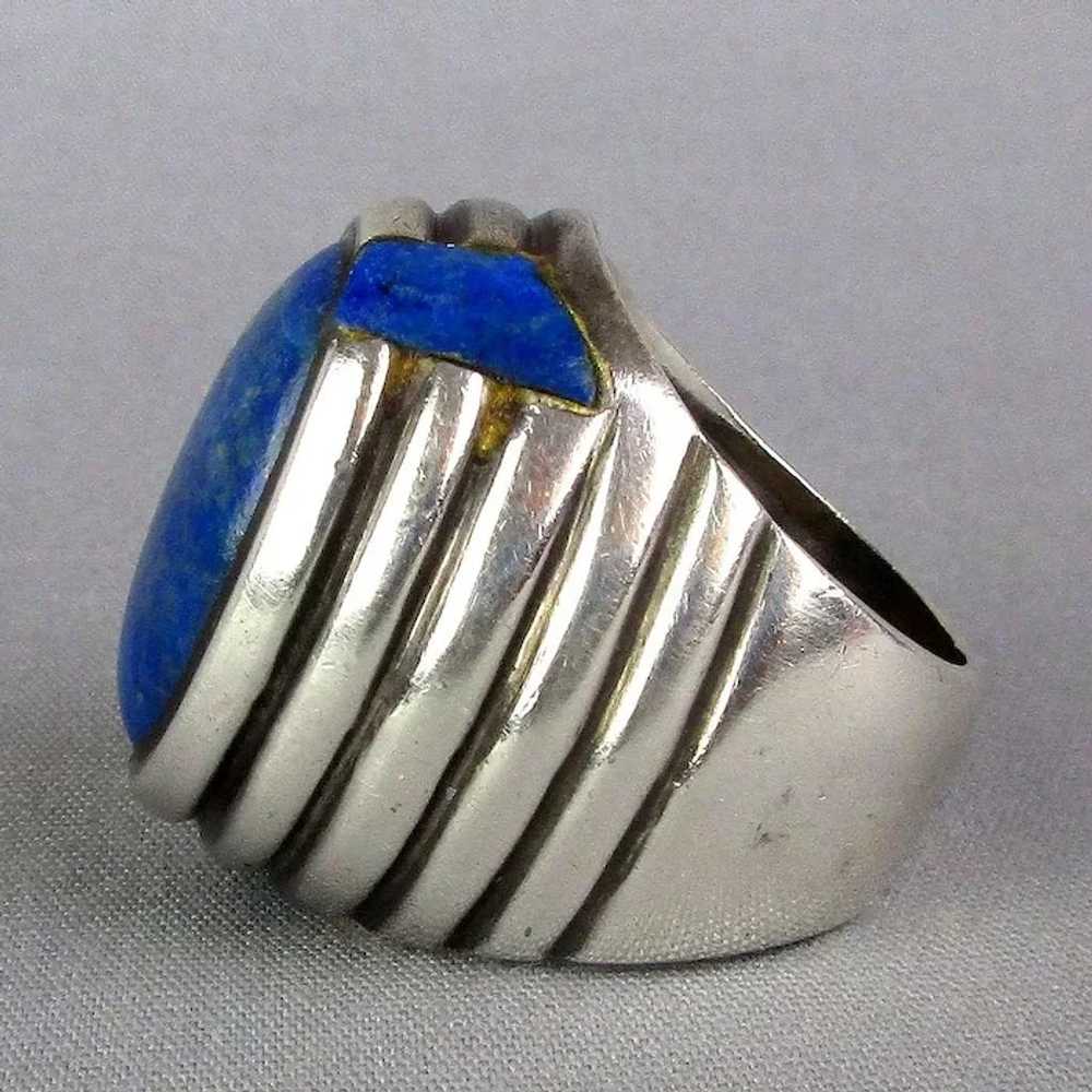 Superb Big Heavy Sterling Silver Lapis Ring from … - image 5