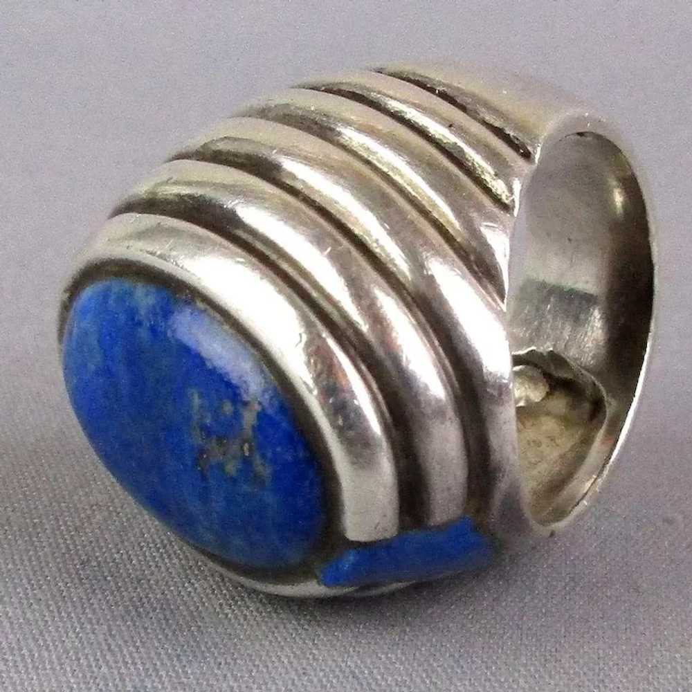 Superb Big Heavy Sterling Silver Lapis Ring from … - image 6