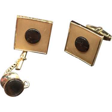 Vintage Sarah Coventry Cufflinks & Tie Tack Set G… - image 1