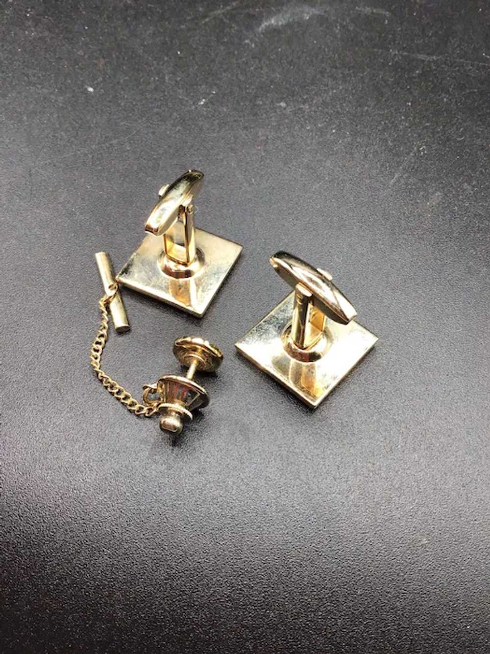 Vintage Sarah Coventry Cufflinks & Tie Tack Set G… - image 5