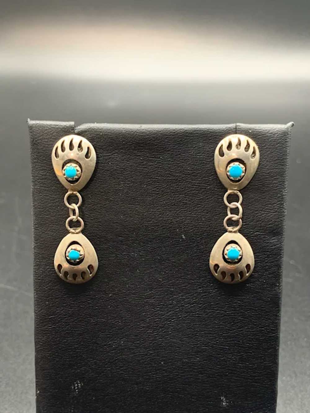 Dangles earrings Bear Paws earrings Sterling Silv… - image 2