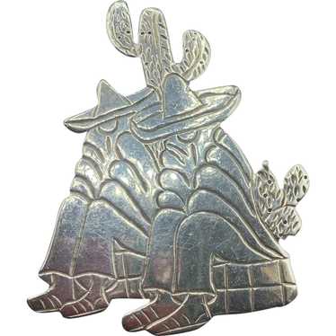 Mexican Siesta brooch Sterling Silver Sombrero Cac