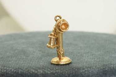 14K Vintage Phone Charm - image 1