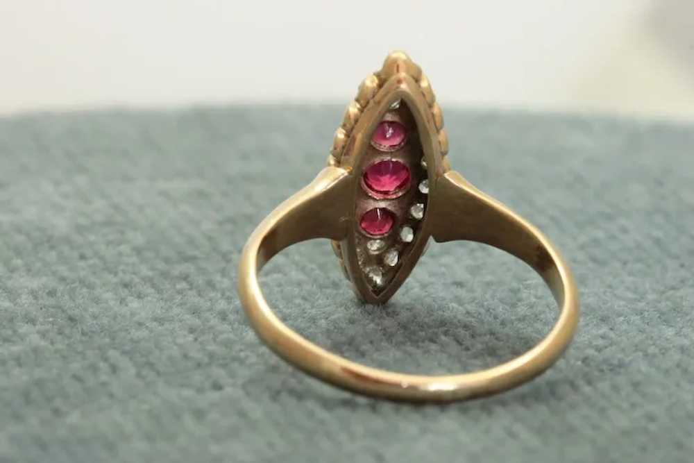 Early 12 C Rose Gold Red Stone and Old Mine Cut D… - image 3