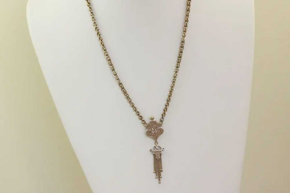 20" Victorian 10 K Handmade Pendant and Necklace - image 4