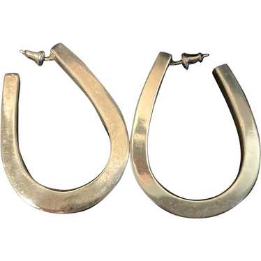 Zina of Beverly Hills Oval Dangle Hoops - 925 Silv