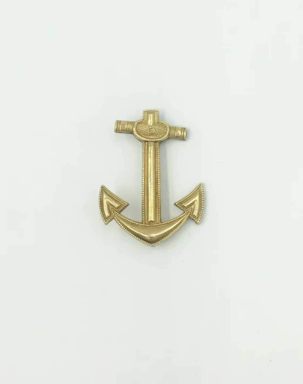 Anchor Nautical Vintage 10K Yellow Gold Filled Pin Br… - Gem