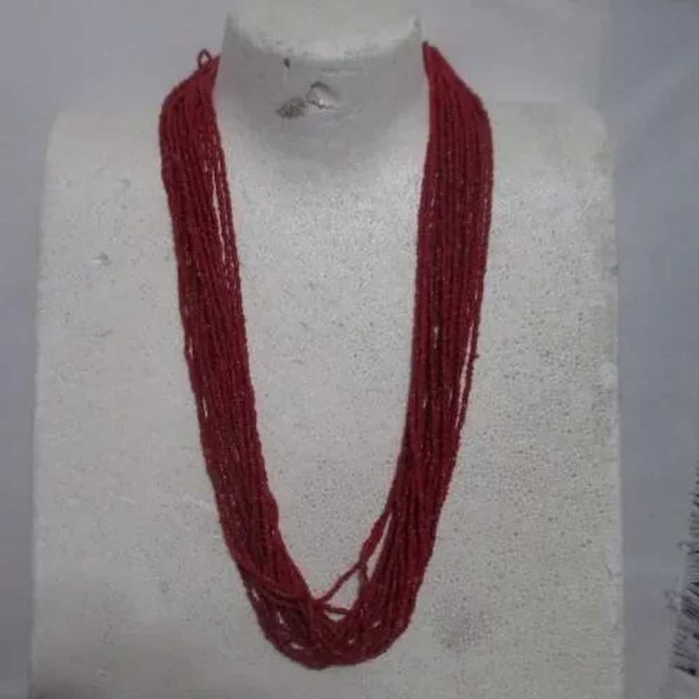 17 Strand Coral Bead Necklace - image 2