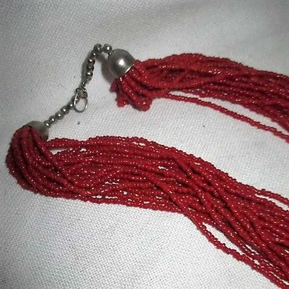 17 Strand Coral Bead Necklace - image 8