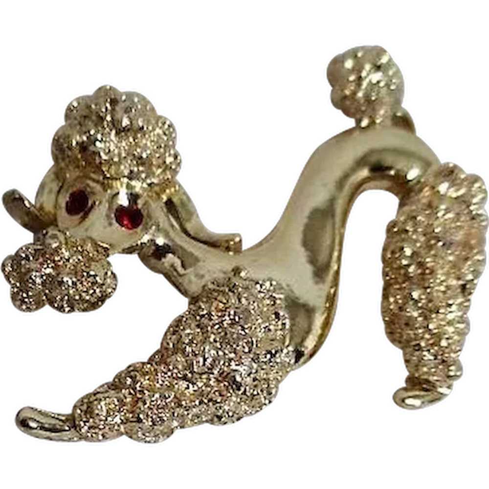 Gold Tone Poodle Pin by Gerrys - image 1