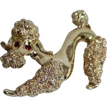 Gold Tone Poodle Pin by Gerrys
