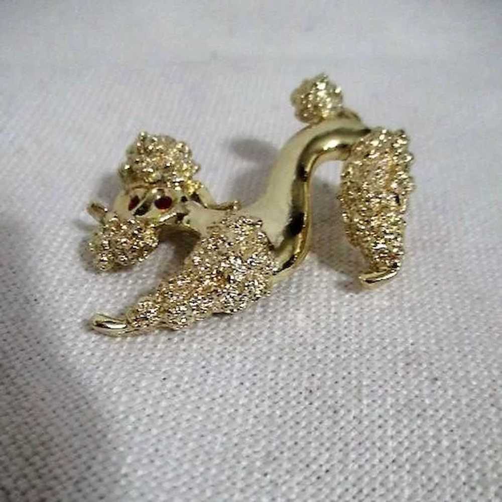 Gold Tone Poodle Pin by Gerrys - image 6