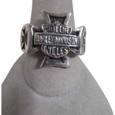 Sterling Silver Harley Davidson Ring