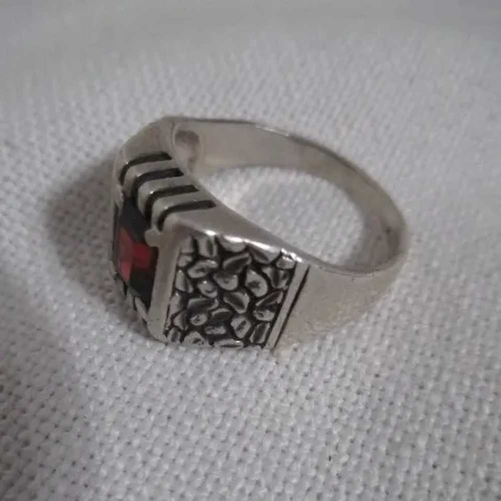 Sterling Silver Ring with Ruby - image 2
