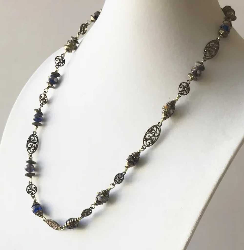 Italian Glass bead and Metal Necklace - image 6