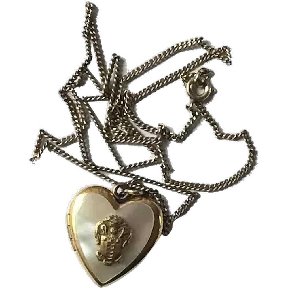 MOP Heart Locket Necklace - image 1