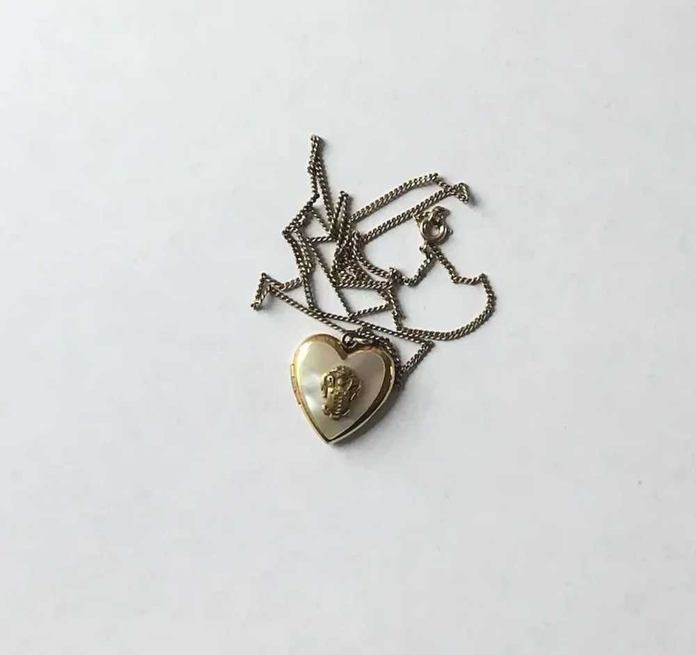 MOP Heart Locket Necklace - image 2