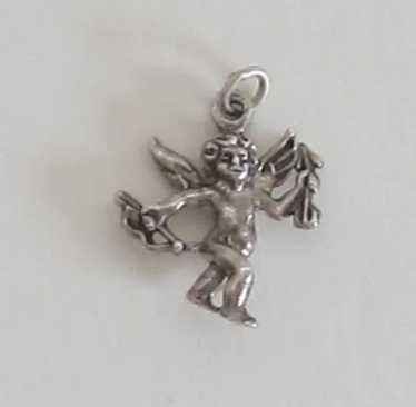 Vintage Sterling Silver Cupid Charm - image 1