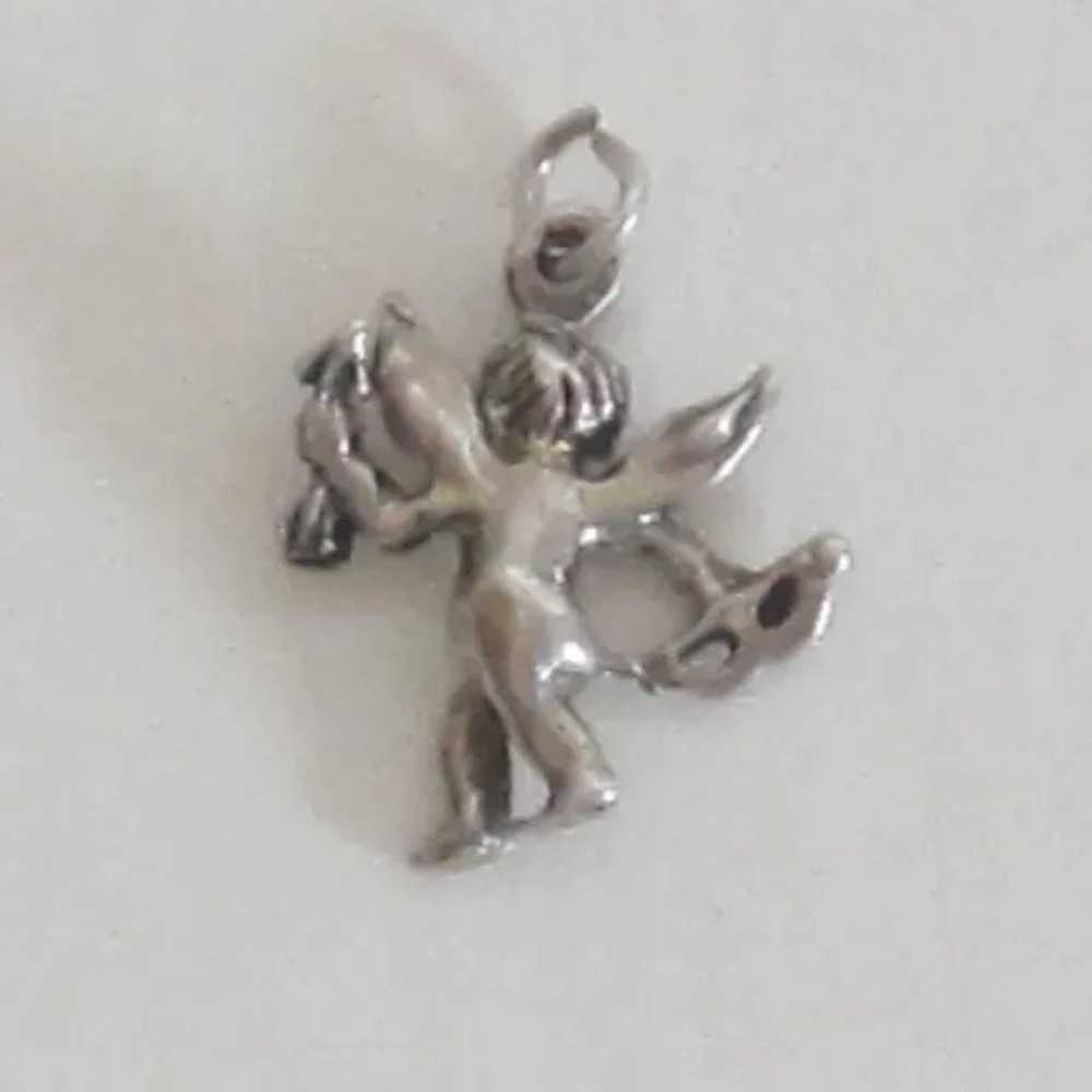 Vintage Sterling Silver Cupid Charm - image 3