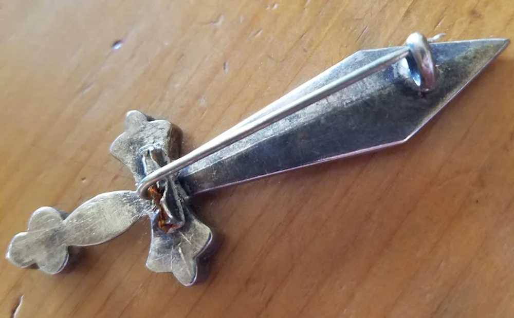 Victorian Scottish Agate Sword or Dagger Brooch - image 3