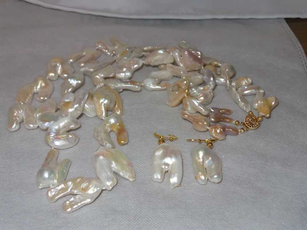 Double Strand Large Keisha Pearls with 1/20th 14 … - image 11