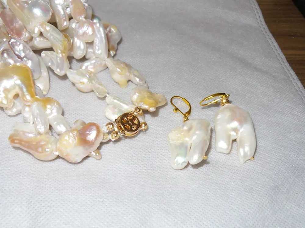 Double Strand Large Keisha Pearls with 1/20th 14 … - image 5