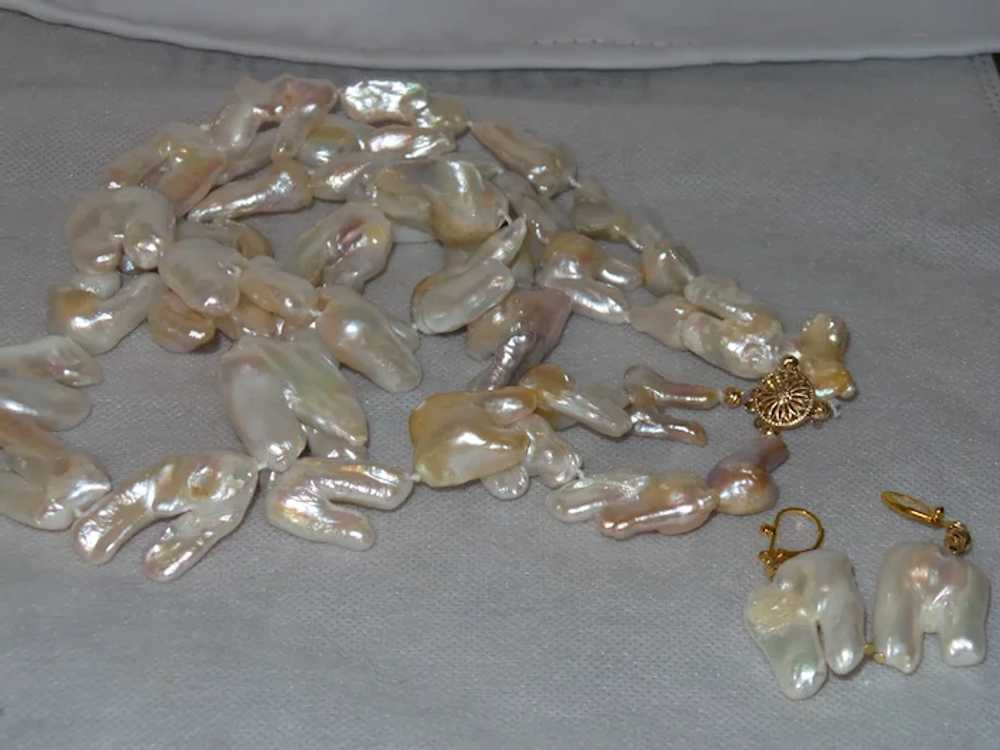 Double Strand Large Keisha Pearls with 1/20th 14 … - image 8