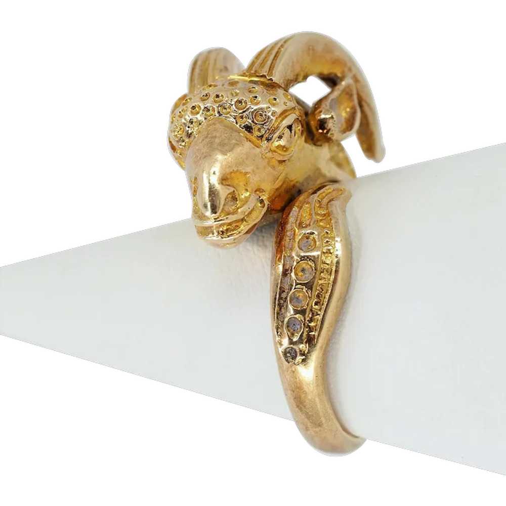 Large Ram Ring in Solid K14 Gold.