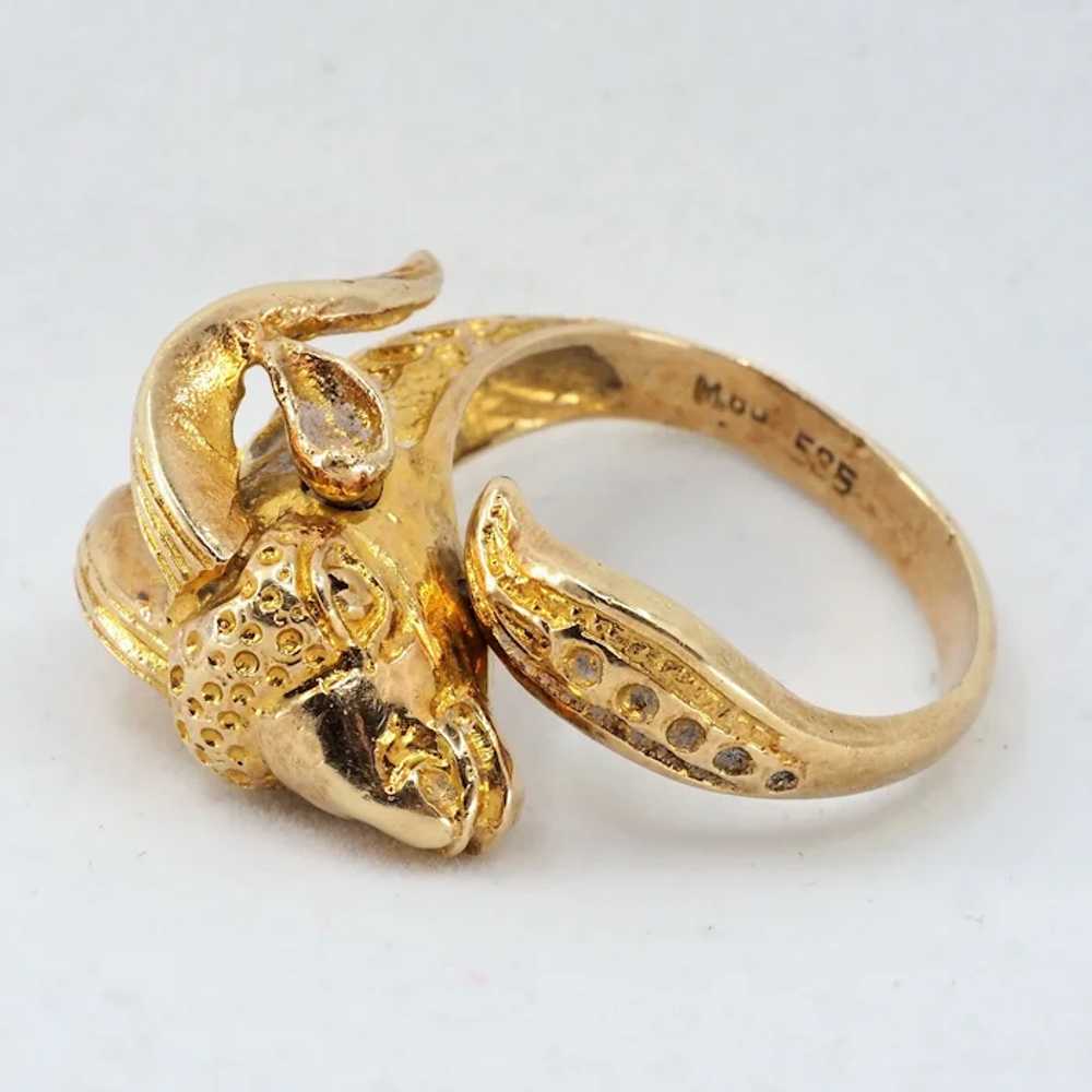 Large Ram Ring in Solid K14 Gold.