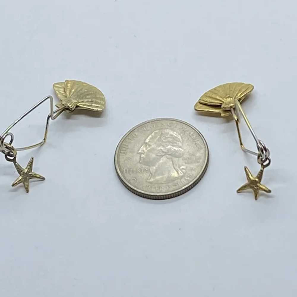 Unique Vintage Gold Tone Sea Shell & Starfish Cli… - image 4