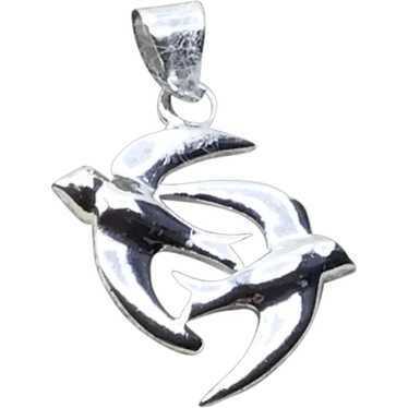 Sterling Silver Double Sparrow Pendant