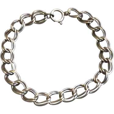 Sterling Silver Double Link Charm Bracelet - image 1