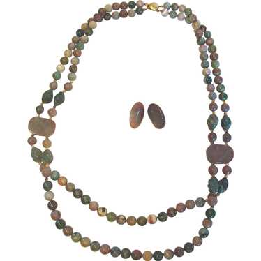 Beautiful Stone Necklace Multi-Strands Shades of … - image 1