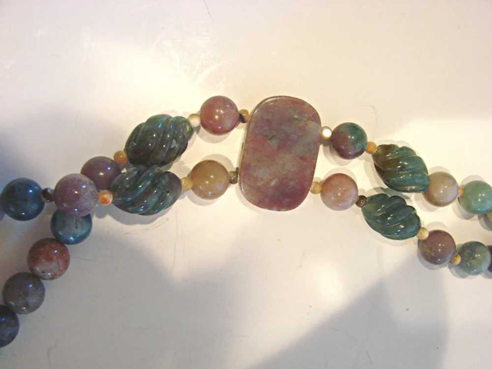 Beautiful Stone Necklace Multi-Strands Shades of … - image 2