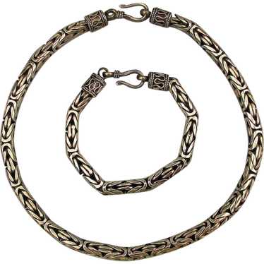 Heavy Bali Sterling Silver Cable Necklace - Bracel