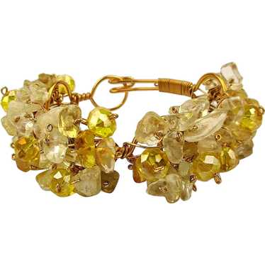 Vintage Glass - Crystal Clusters Goldtone Wired B… - image 1