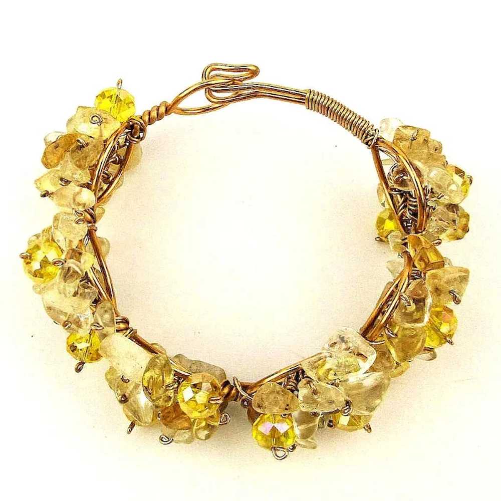 Vintage Glass - Crystal Clusters Goldtone Wired B… - image 5