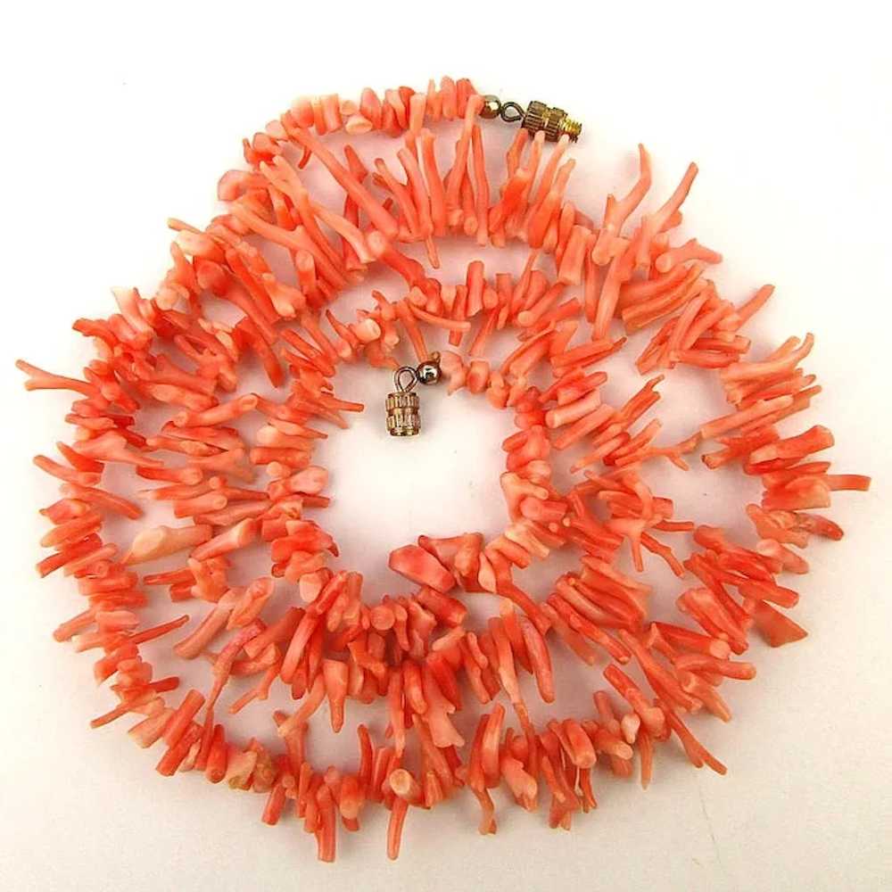 Vintage Pink Branch Coral Necklace 23 Inches - image 2
