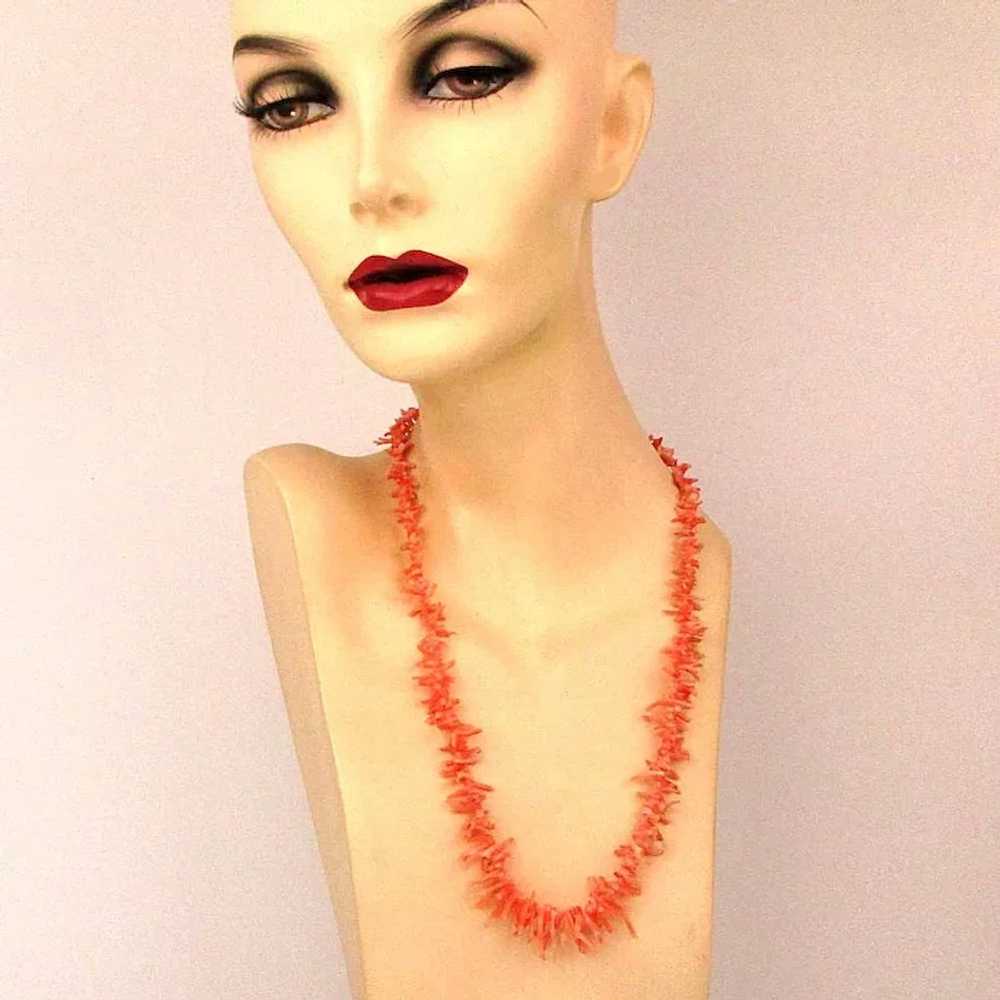 Vintage Pink Branch Coral Necklace 23 Inches - image 3