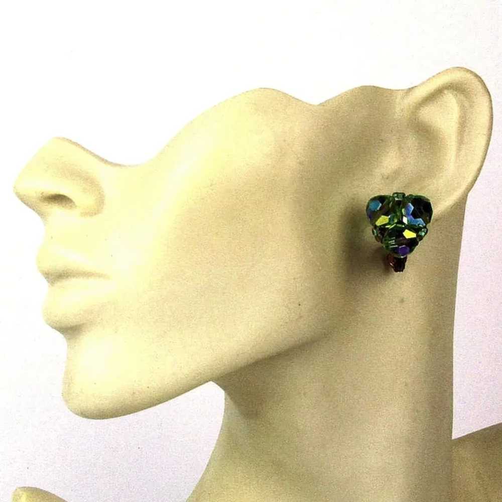 Vintage Aurora Borealis Crystal Pin - Earrings Set - image 7