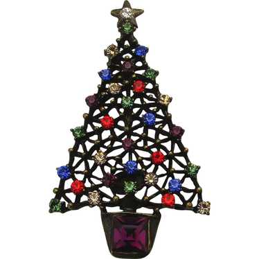 July 4th Rhinestone Christmas Tree Pin by Sweet R… - image 1
